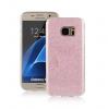 Силиконов калъф / гръб / TPU за Samsung Galaxy S7 G930 - розов / брокат