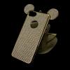 Луксозен твърд гръб 3D с камъни за Apple iPhone 7 / iphone 8 - сребрист / миши ушички