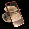 Луксозен силиконов калъф / гръб / TPU за Apple iPhone 5 / iPhone 5S / iPhone SE - прозрачен /орнаменти /  Rose Gold кант