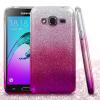 Луксозен силиконов калъф / гръб / TPU за Samsung Galaxy J3 / J3 2016 J320 - преливащ брокат / розово и сребристо