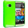 Ултра тънък силиконов калъф / гръб / TPU Ultra Thin Candy Case за HTC One M9 - зелен / брокат