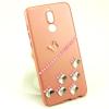 Луксозен твърд гръб 3D с камъни за Huawei Mate 10 Lite / Honor 9i - Rose Gold / пеперуда