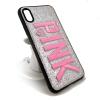 Луксозен силиконов калъф / гръб / TPU за Apple iPhone X - Pink / сребрист брокат