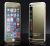 Стъклен скрийн протектор / 9H Tempered Glass Colorful Mirror Screen Protector / 2 в 1 за Apple iPhone 6 / iPhone 6S - златен / Gold / лице и гръб
