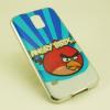 Луксозен ултра тънък силиконов калъф / гръб / TPU Ultra Thin за Samsung G900 Galaxy S5 / Galaxy S5 Neo G903-синьо райе / Angry Birds