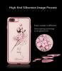 Луксозен твърд гръб KINGXBAR Swarovski Diamond за Apple iPhone 7 Plus / iPhone 8 Plus - прозрачен с Rose Gold кант / розово цвете