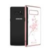 Луксозен твърд гръб KINGXBAR Swarovski Diamond за Samsung Galaxy Note 8 N950 - прозрачен с Rose Gold кант / розово цвете