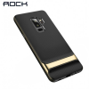 Луксозен силиконов калъф / гръб / Rock Royce Series за Samsung Galaxy S9 G960 - черен със златист кант