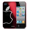 Луксозен заден предпазен твърд гръб / капак / с камъни Swarovski  за Apple iPhone 4 / iPhone 4S - червен / apple