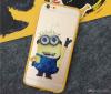 Твърд гръб / капак / със силиконов кант TPU Hybrid за Apple iPhone 6 / iPhone 6S - прозрачен / Minions Peace Sign