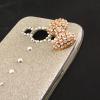 Луксозен силиконов калъф / гръб / TPU с камъни за Samsung Galaxy J5 J500 - сребрист / брокат / панделка