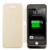 Кожен Flip тефтер / външна батерия / Power Bank за Apple iPhone 6 4.7'' - златист / 3000mAh