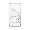 Луксозен силиконов калъф / гръб / TPU с камъни за Samsung Galaxy S8 G950 - прозрачен / сребрист кант / пеперуда