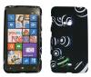 Силиконов калъф / гръб / TPU за Nokia Lumia 625 - черен с бели кръгове