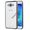 Луксозен силиконов калъф / гръб / TPU за Samsung Galaxy J7 2016 J710 - прозрачен / черен кант