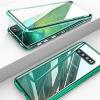 Магнитен калъф Bumper Case 360° FULL за Samsung Galaxy S10 - прозрачен / зелена рамка