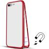 Магнитен калъф Bumper Case 360° FULL за Apple iPhone 6 / iPhone 6S - прозрачен / червена рамка