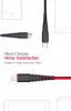 Универсален USB кабел DEVIA Fish Bone 3in1 Lightening, Micro USB, Type-C Charging Cable 1.2M - черен с червено