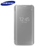 Страничен флип калъф Clear View Cover за Samsung Galaxy S6 Edge G925 - silver / сив