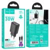 Зарядно устройство HOCO N62 220V 30W / Type C to Lightning - черен