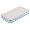 Луксозен кожен калъф Flip тефтер за Apple iPhone 5C - бял и синьо