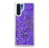 Луксозен твърд гръб 3D Water Case за Samsung Galaxy Note 10 Plus N975 - прозрачен / течен гръб с лилав брокат