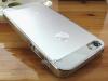 Луксозен твърд гръб за Apple iPhone 5 / iPhone 5S / iPhone SE - бял / метален