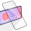 5D full cover Tempered glass Full Glue screen protector Samsung Galaxy A37 5G / Извит стъклен скрийн протектор с лепило от вътрешната страна за Samsung Galaxy A37 5G - черен кант