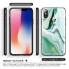 Луксозен твърд гръб със силиконов кант FLOVEME Marble Case за Apple iPhone X - зелен