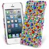 Луксозен твърд гръб с камъни за Apple iPhone 5 / iPhone 5S / iPhone SE - цветен