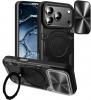 Удароустойчив твърд гръб / Кейс Defender Armor Ring Magnetic Holder lens cover Honor 600 - черен