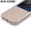 Луксозен калъф Flip тефтер S-View G-CASE Classic Series за Samsung Galaxy S7 Edge G935 - златист