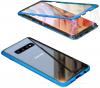 Магнитен калъф Bumper Case 360° FULL за Samsung Galaxy S10e - прозрачен / синя рамка