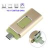 USB Flash памет 4in1 OTG / Type C / Micro USB / iPhone / Android - 128GB / Gold