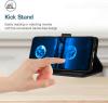 Луксозен кожен калъф Magnet Book със стойка за Honor 600 Smart - Черен