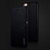 Луксозен кожен калъф Flip тефтер със стойка за Apple iPhone 6 / iPhone 6S - черен / Carbon
