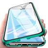 Магнитен калъф Bumper Case 360° FULL за Apple iPhone 7 / iPhone 8 - прозрачен / зелена рамка