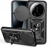 Удароустойчив гръб TPU кейс Slide Camera Case Magnetic Finger Ring Car Holder за Samsung Galaxy A34 - черен