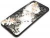 Луксозен твърд гръб BEAUTY с камъни за Samsung Galaxy Note 10 Plus N975 - прозрачен / черен кант / цветя