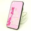 Луксозен твърд гръб със силиконов кант и камъни за Apple iPhone 7 / iPhone 8 - светло розов / The Pink Panther