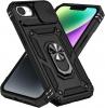 Силиконов твърд гръб TPU кейс Slide Camera Case Magnetic Finger Ring Car Holder за iPhone 16e
