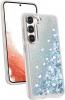 Луксозен твърд гръб / кейс / 3D Water Case за Samsung Galaxy A54 5G - прозрачен кейс с течен брокат / сребрист