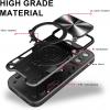 Удароустойчив твърд гръб / Кейс Defender Armor Ring Magnetic Holder lens cover Honor 600 - черен