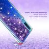 Луксозен твърд гръб 3D Water Case за Samsung Galaxy A7 2018 A750F - прозрачен / течен гръб с брокат / сърца / лилав