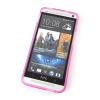 Силиконов калъф / гръб / TPU за HTC One M7 - розов / прозрачен