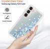 Луксозен твърд гръб / кейс / 3D Water Case за Samsung Galaxy S23 5G - прозрачен кейс с течен брокат / сребрист