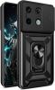 Удароустойчив гръб TPU кейс Slide Camera Case Magnetic Finger Ring Car Holder за Xiaomi Redmi Note 13 Pro 5G - черен
