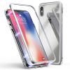 Магнитен калъф Bumper Case 360° FULL за Apple iPhone XS Max - прозрачен / сребриста рамка