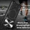 Удароустойчив твърд гръб / Кейс Defender Armor Ring Magnetic Holder lens cover Honor 600 - черен
