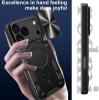 Удароустойчив твърд гръб / Кейс Defender Armor Ring Magnetic Holder lens cover Honor 600 Pro - черен